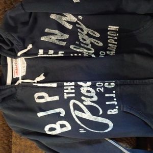 Roots of Fight RVCA Large Blue BJ Penn Zip Hoodie